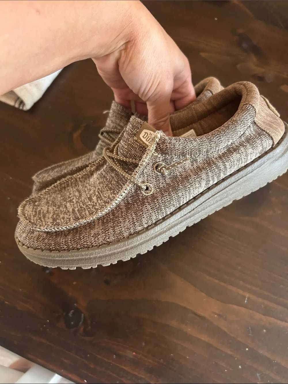 Hey Dude Men's Slip-On Loafers in Heathered Brown